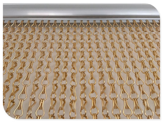 2mm Aluminum Chain Link Curtain in Silver Gold Red Black