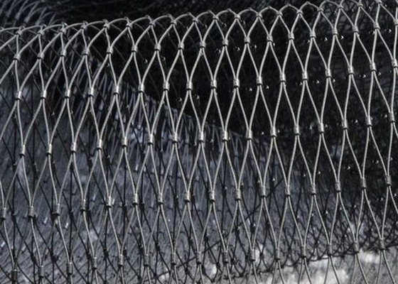 0.5-30meter Fall Prevention Balustrade Cable Mesh With Frame 2.0mm Wire