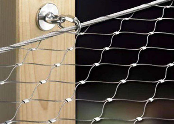 Flexible Handrail Stainless Steel Rope Mesh Netting For Bridge Stairway