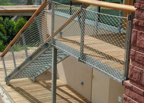 Lan can Infill Lưới thép không gỉ Dây cáp cho cầu thang Lỗ 50 X 50mm