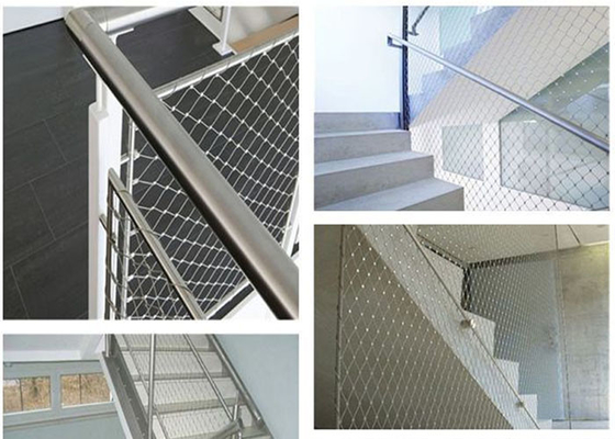Phòng chống rơi 316 Cầu thang cáp inox Lưới dây SS linh hoạt Lưới có dây