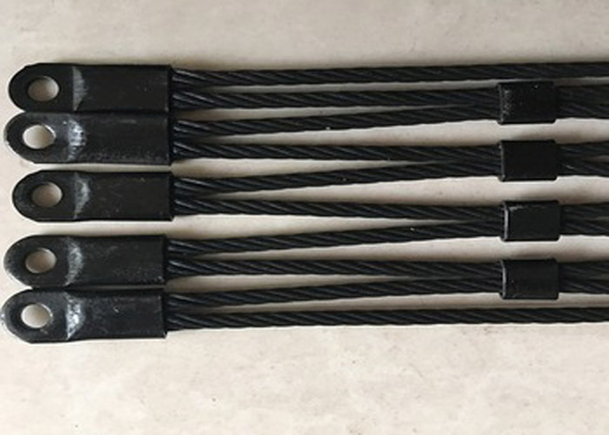 2.5mm Đen Aviary linh hoạt Stainless Steel Cable Mesh chống ăn mòn chống rỉ sét