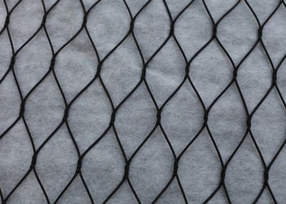 Khu vườn thú 316 Stainless Steel Ferrule Rope Mesh Woven Black Flexible 1.5mm