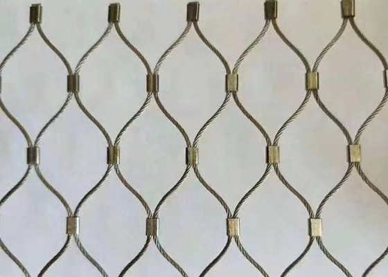 316 Stainless Steel Woven Ferrule Wire Rope Mesh cho chim vườn thú