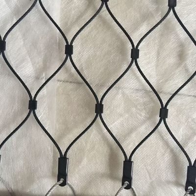 X-Type Infill Rope Mesh Balustrade Net bảo vệ Black Oxide Wire Rope Mesh