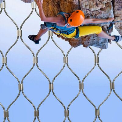 X-Type Infill Stainless Steel Rope Mesh Balustrade Net Bảo vệ Đối với Làng Cầu